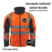 Standsafe HV018 Hi-Vis Work Softshell Jacket Bundle - 10 Items - BUNDLE