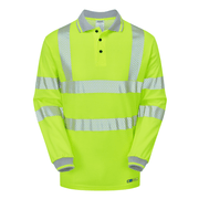 PULSAR LIFE LFE925 NB Hi-Vis Long Sleeve Yellow Polo Shirt - HI-VIS T-SHIRTS
