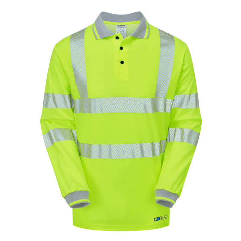 PULSAR LIFE LFE925 NB Hi-Vis Long Sleeve Yellow Polo Shirt - HI-VIS T-SHIRTS