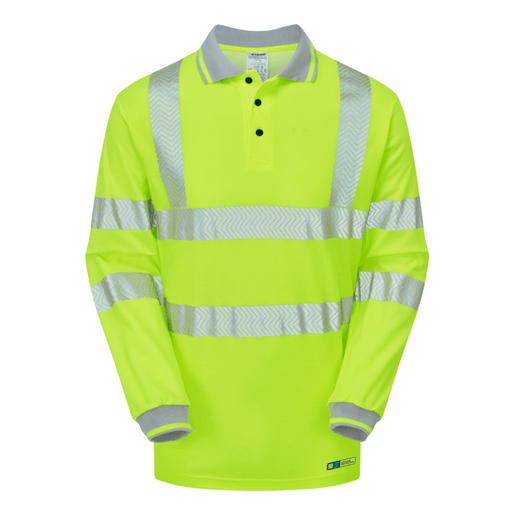 PULSAR LIFE LFE925 NB Hi-Vis Long Sleeve Yellow Polo Shirt - HI-VIS T-SHIRTS