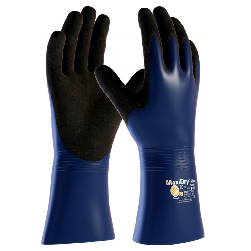 ATG MaxiDry Plus 56-530 Light Chemical Protection Gauntlet Gloves (12 Pack) - CHEMICAL GLOVES