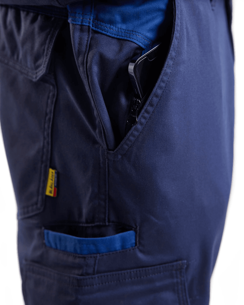 Blaklader 1448 Industry Stretch Kneepad Trousers Navy Blue/Cornflower Blue - KNEE PAD TROUSERS
