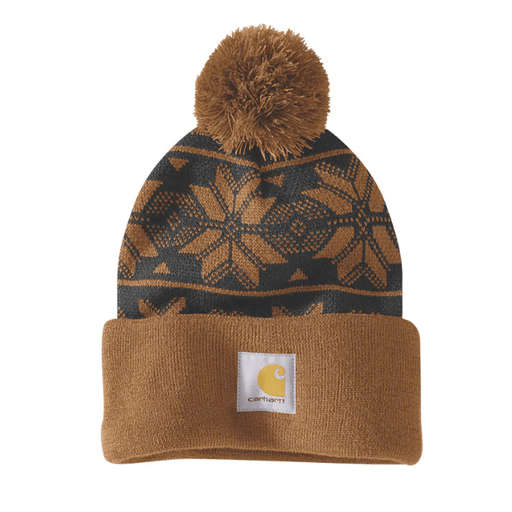 Carhartt 106647 Womens Knit Pom Pom Jacquard Beanie - WOMENS HEADWEAR