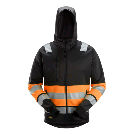 Snickers 8038 Hi-Vis Class 1 Full Zip Hoodie - HI-VIS SWEATSHIRTS & HOODIES