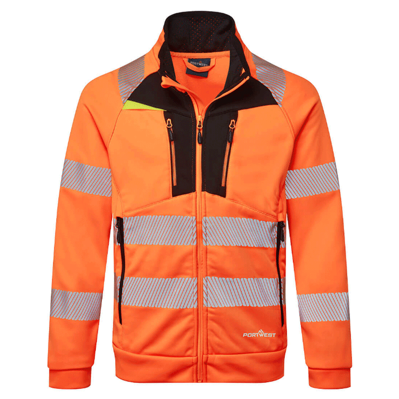 Portwest DX477 Hi-Vis Funnel Neck Full Zip Hooded Sweatshirt Orange/Black 5XL - Apparel & Accessories > Clothing > Activewear > Activewear Sweatshirts & Hoodies > Sweatshirts SALE HI-VIS JACKETS