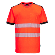 Portwest T181 PW3 Hi-Vis Short Sleeve Work T-Shirt Various Colours - HI-VIS T-SHIRTS