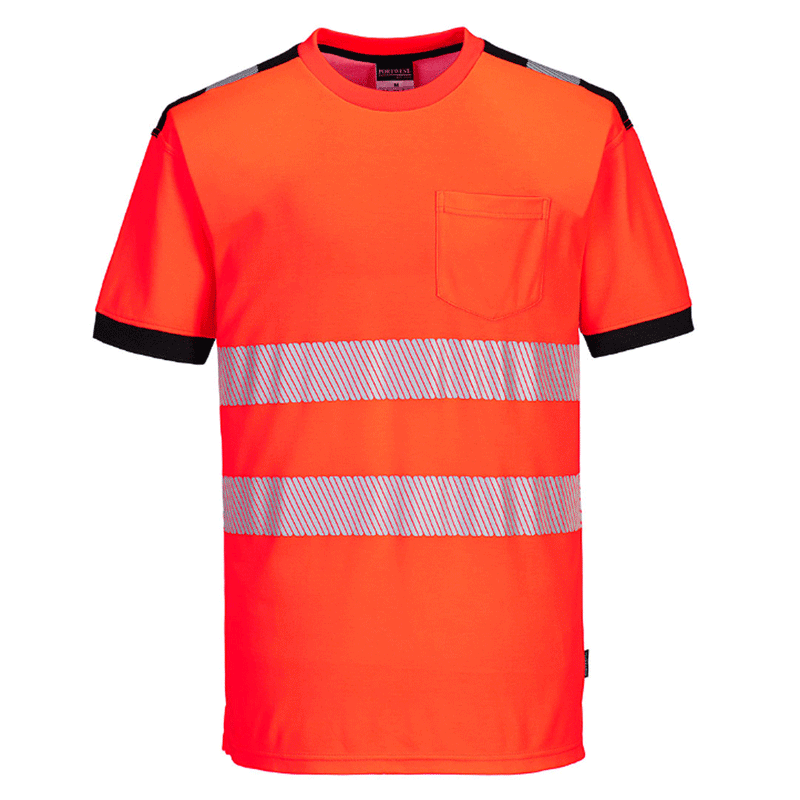 Portwest T181 PW3 Hi-Vis Short Sleeve Work T-Shirt Various Colours - HI-VIS T-SHIRTS