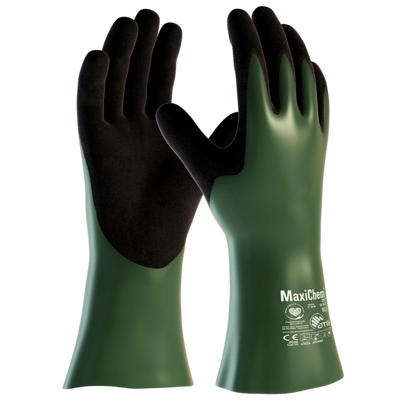 ATG MaxiChem 56-633 Chemical Resistant Cut Gauntlet Gloves (12 Pack) - CHEMICAL GLOVES