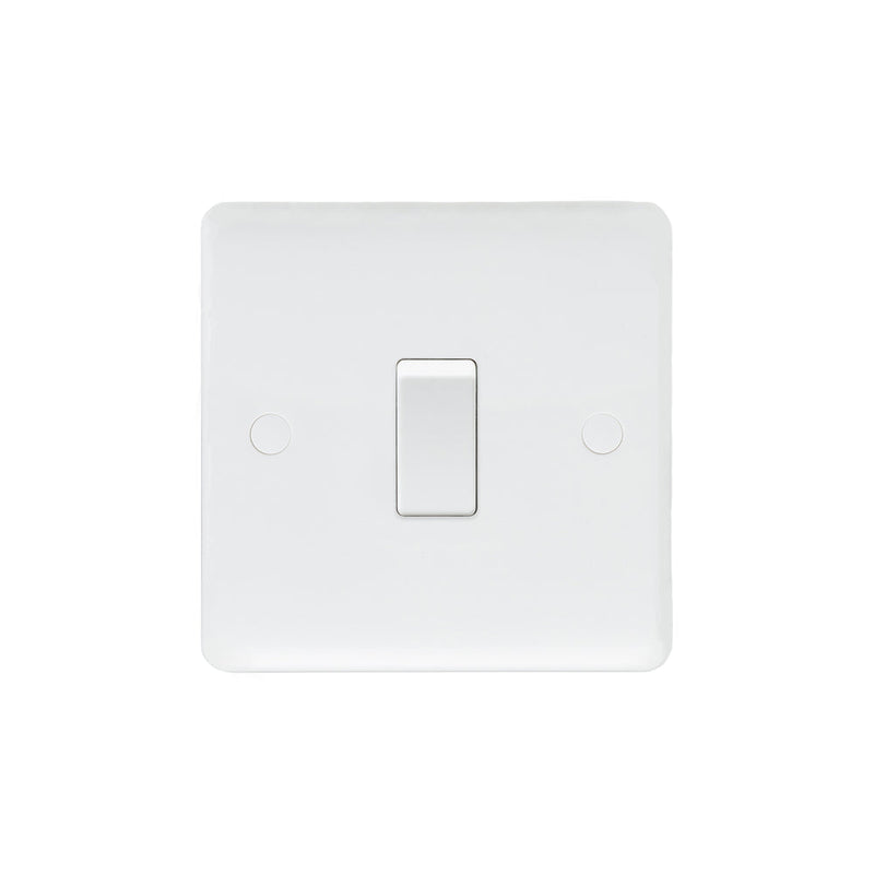 Caradok 1G 2Way 10A Switch - Caradok - The Classics - White Plastic
