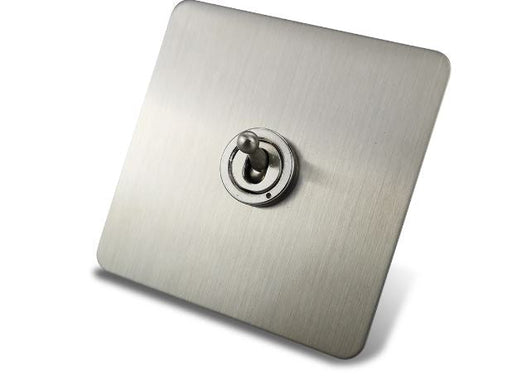 Caradok 1 Gang Screwless Brushed Steel Toggle Switch - Caradok - Screwless Brushed Steel