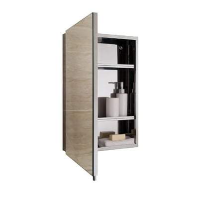 Stainless Steel Single Cabinet with Single Mirrored Door - Bathrooms