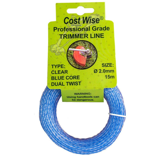 Strimmer Line Dual Blue Twist 2mm x 15m - Home & Garden > Lawn & Garden > Outdoor Power Equipment Accessories > Weed Trimmer Accessories > Weed Trimmer Blades & Spools > Weed Trimmer Spools Garden tools & Accesories