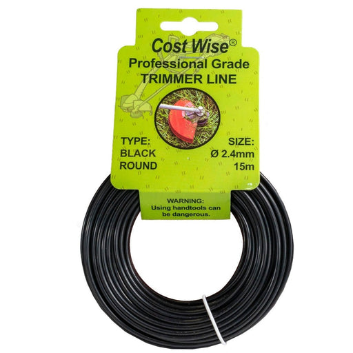 Strimmer Line Black Round 2.4mm x 15m - Home & Garden > Lawn & Garden > Outdoor Power Equipment Accessories > Weed Trimmer Accessories > Weed Trimmer Blades & Spools > Weed Trimmer Spools Garden tools & Accesories