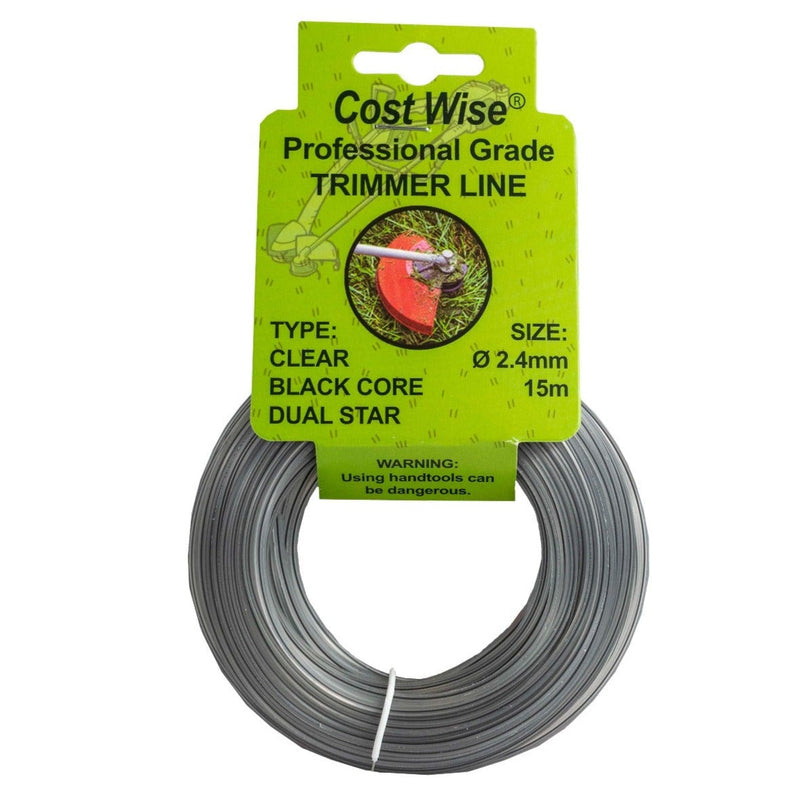 Strimmer Line Dual Black Star 2.4mm x 15m - Home & Garden > Lawn & Garden > Outdoor Power Equipment Accessories > Weed Trimmer Accessories > Weed Trimmer Blades & Spools > Weed Trimmer Spools Garden tools & Accesories