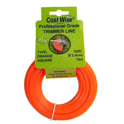 Strimmer Line Orange Square 2.4mm x 15m - Home & Garden > Lawn & Garden > Outdoor Power Equipment Accessories > Weed Trimmer Accessories > Weed Trimmer Blades & Spools > Weed Trimmer Spools Garden tools & Accesories