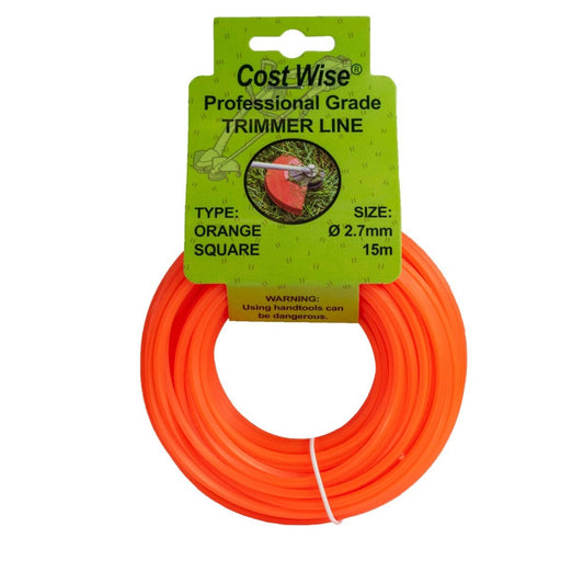 Strimmer Line Orange Square 2.7mm x 15m - Home & Garden > Lawn & Garden > Outdoor Power Equipment Accessories > Weed Trimmer Accessories > Weed Trimmer Blades & Spools > Weed Trimmer Spools Garden tools & Accesories
