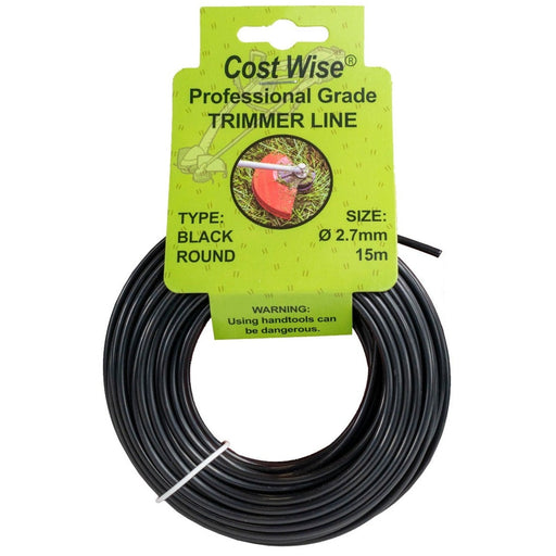 Strimmer Line Black Round 2.7mm x 15m - Home & Garden > Lawn & Garden > Outdoor Power Equipment Accessories > Weed Trimmer Accessories > Weed Trimmer Blades & Spools > Weed Trimmer Spools Garden tools & Accesories