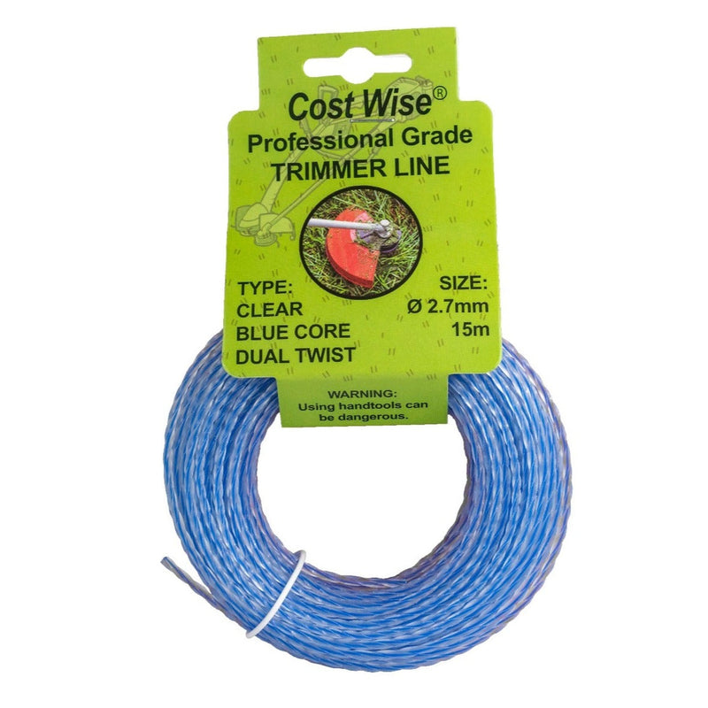 Strimmer Line Dual Blue Twist 2.7mm x 15m - Home & Garden > Lawn & Garden > Outdoor Power Equipment Accessories > Weed Trimmer Accessories > Weed Trimmer Blades & Spools > Weed Trimmer Spools Garden tools & Accesories