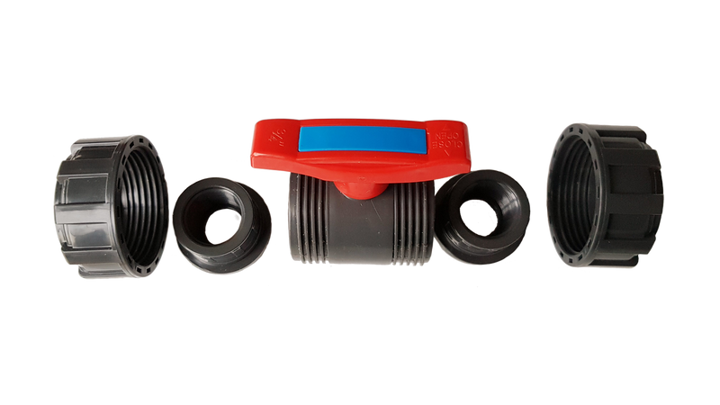 PVC Double Union 1/2" BSPF Stopcock - Home & Garden > Lawn & Garden Tech Hose & Fittings