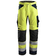 Snickers 6331 AllroundWork Hi-Vis Work Trousers+ Class 2 Hi-Vis Yellow - HI-VIS TROUSERS
