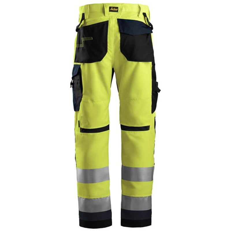 Snickers 6331 AllroundWork Hi-Vis Work Trousers+ Class 2 Hi-Vis Yellow - HI-VIS TROUSERS