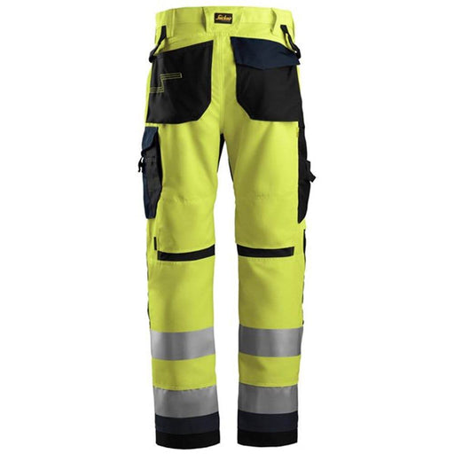 Snickers 6331 AllroundWork Hi-Vis Work Trousers+ Class 2 Hi-Vis Yellow - HI-VIS TROUSERS