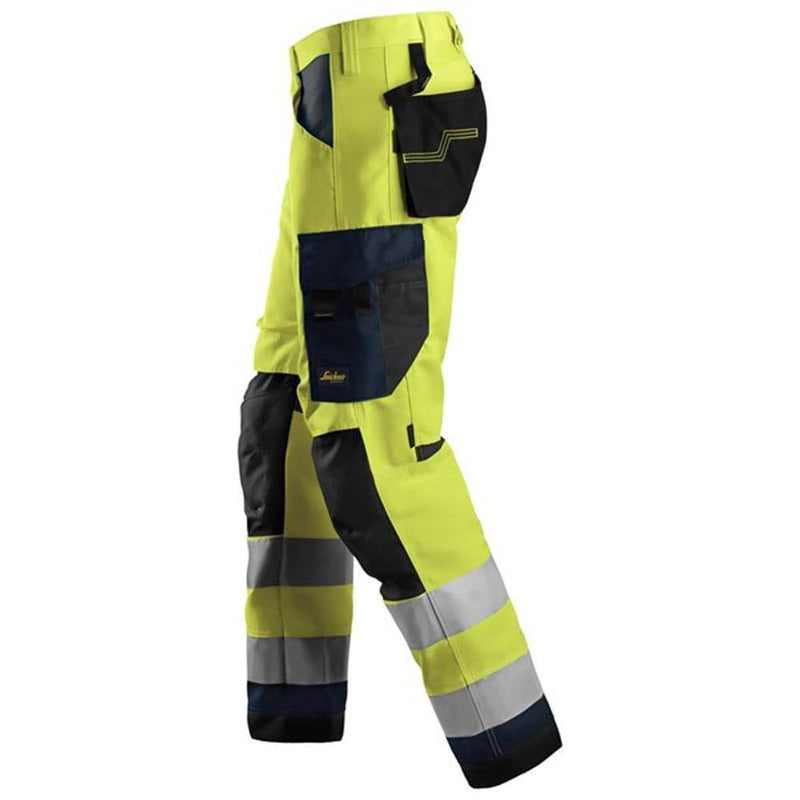 Snickers 6331 AllroundWork Hi-Vis Work Trousers+ Class 2 Hi-Vis Yellow - HI-VIS TROUSERS
