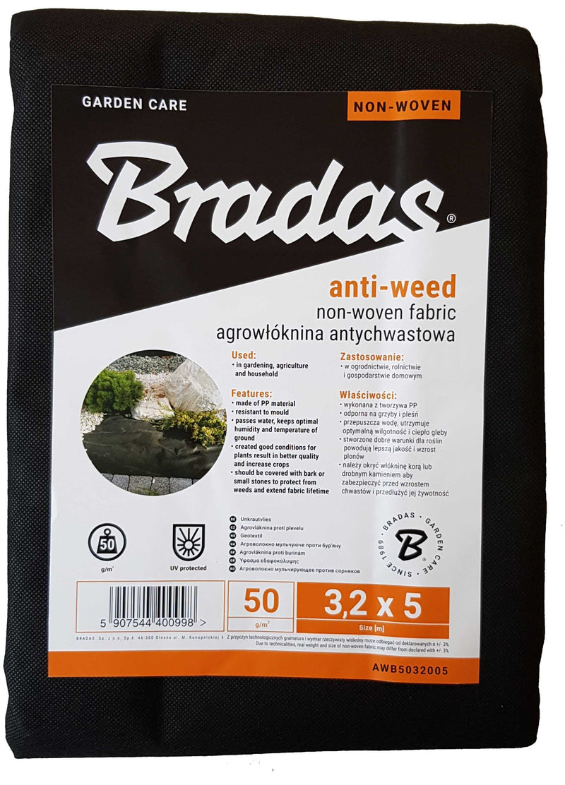 50g Non-Woven Weed Membrane 3.2m x 5m - Home & Garden > Lawn & Garden Garden tools & Accesories