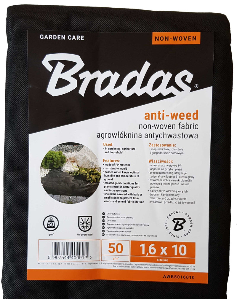 50g Non-Woven Weed Membrane 1.6m x 10m - Home & Garden > Lawn & Garden Garden tools & Accesories