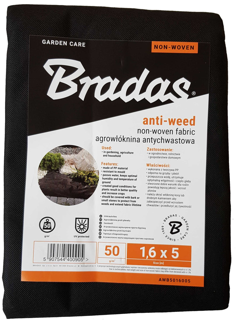 50g Non-Woven Weed Membrane 1.6m x 5m - Home & Garden > Lawn & Garden Garden tools & Accesories