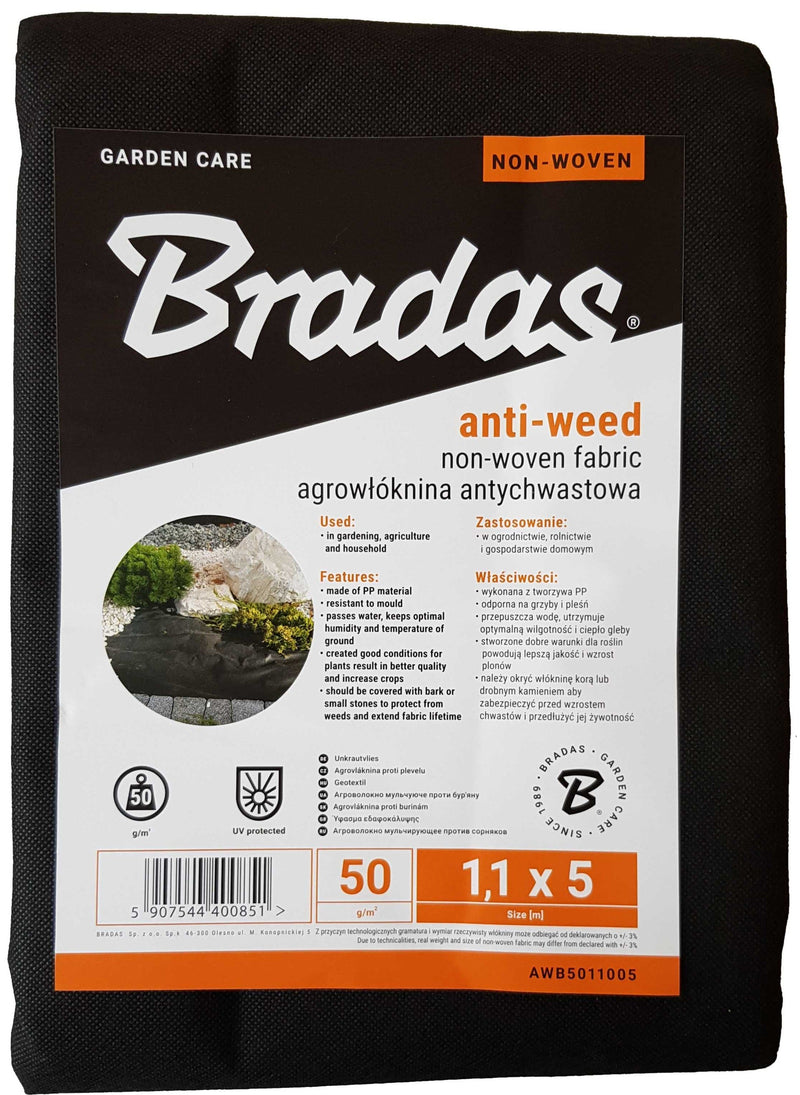 50g Non-Woven Weed Membrane 1.1m x 5m - Home & Garden > Lawn & Garden Garden tools & Accesories