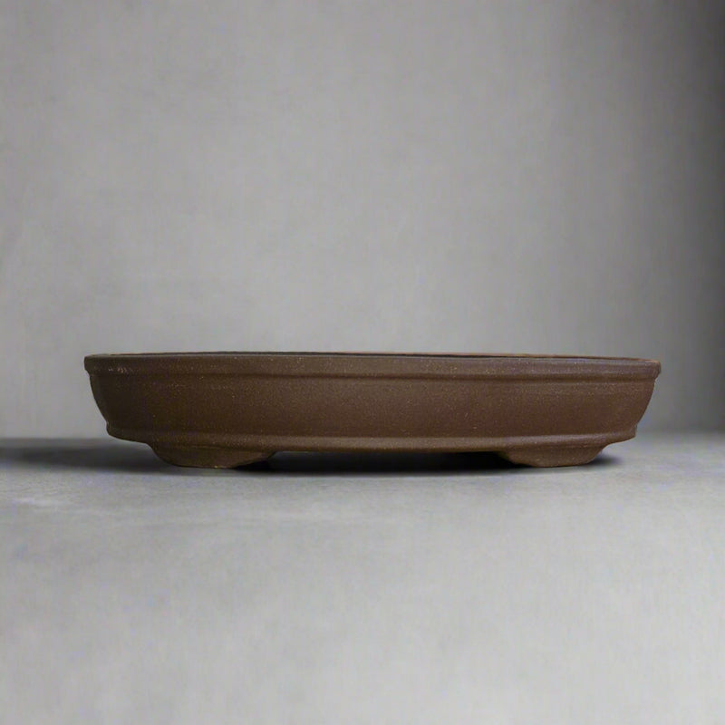 36cm Premium Unglazed Bonsai Pot | Oval | 36cm x 25cm x 6cm | Brown