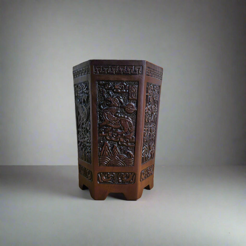 17cm Premium Unglazed Bonsai Pot | Cascade | 17cm x 25cm | Brown