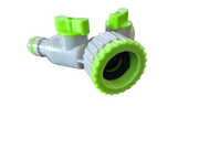 2-Way Tap Connector With Valves 1" or 3/4" BSP Female, Green/Gray - Home & Garden > Lawn & Garden Garden watering