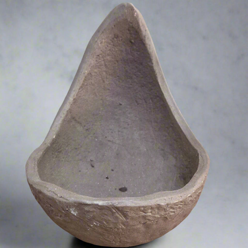 15cm Unglazed Bonsai Pot | Half-Moon | 15cm x 12cm x 11cm | Brown