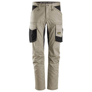 Snickers 6803 AllroundWork, Stretch Trousers without Knee Pockets Khaki - CARGO & COMBAT TROUSERS