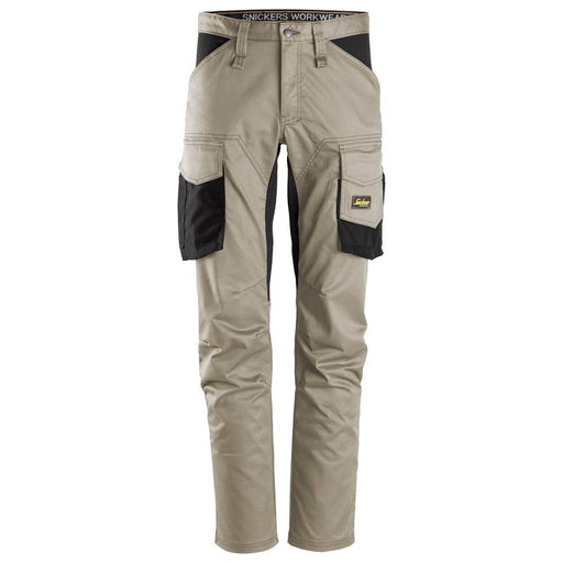 Snickers 6803 AllroundWork, Stretch Trousers without Knee Pockets Khaki - CARGO & COMBAT TROUSERS