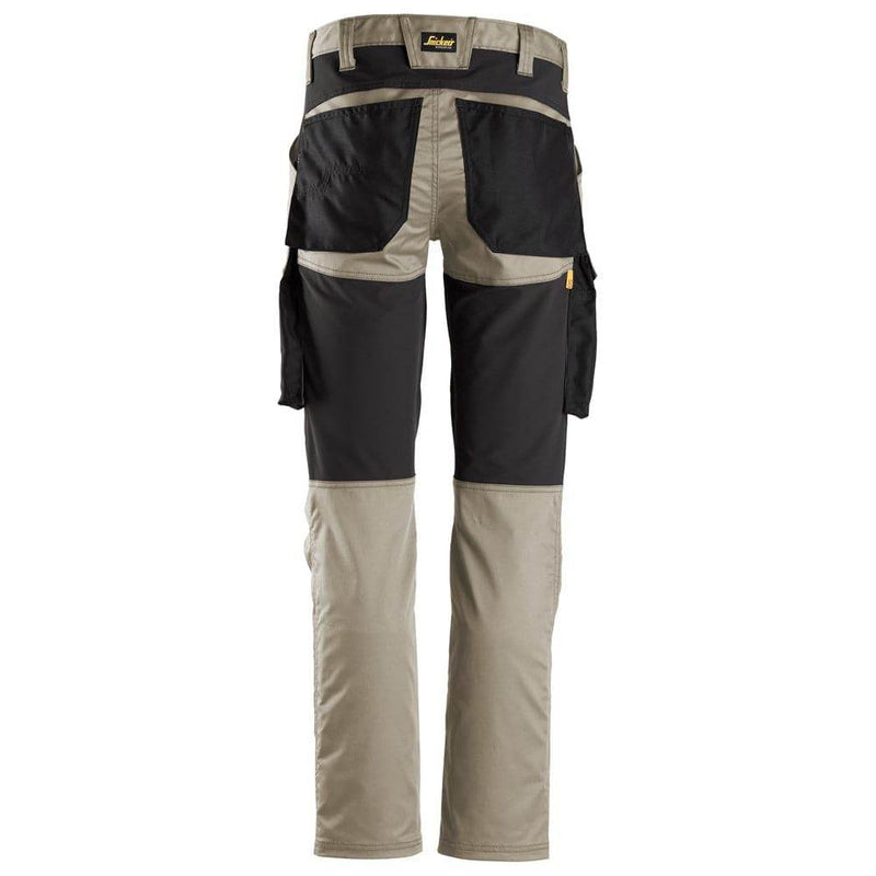 Snickers 6803 AllroundWork, Stretch Trousers without Knee Pockets Khaki - CARGO & COMBAT TROUSERS