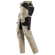 Snickers 6803 AllroundWork, Stretch Trousers without Knee Pockets Khaki - CARGO & COMBAT TROUSERS