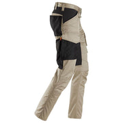 Snickers 6803 AllroundWork, Stretch Trousers without Knee Pockets Khaki - CARGO & COMBAT TROUSERS