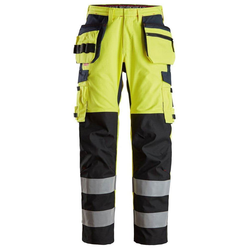 Snickers 6264 ProtecWork, Trousers Reinforced Shin, Holster Pockets High-Vis Class 2 - Business & Industrial > Work Safety Protective Gear FLAME RETARDANT TROUSERS