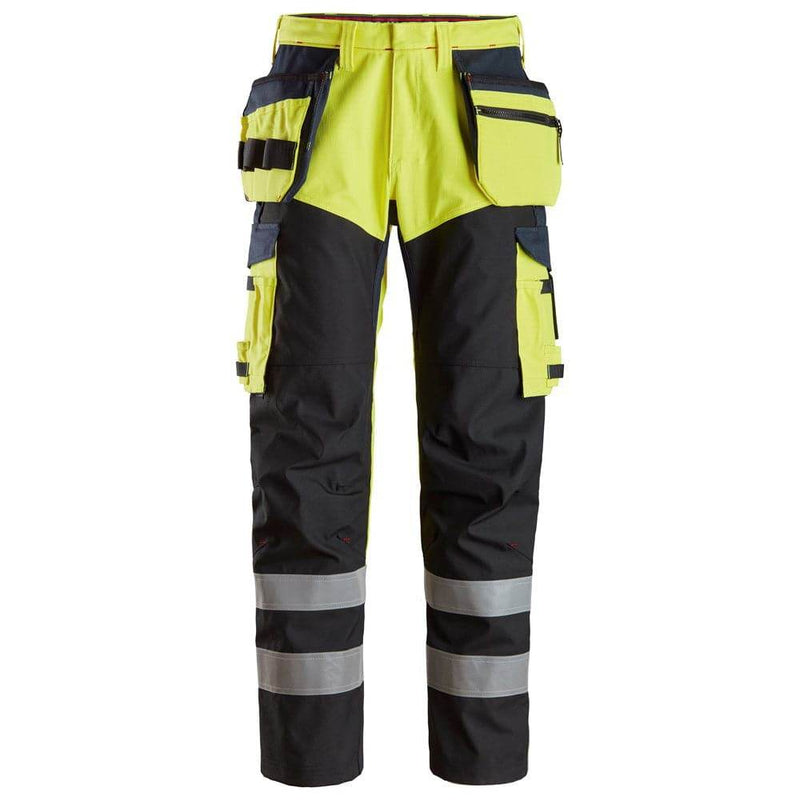 Snickers 6265 ProtecWork, Trousers Reinforced front of leg, Holster Pockets High-Vis Class 1 - FLAME RETARDANT TROUSERS