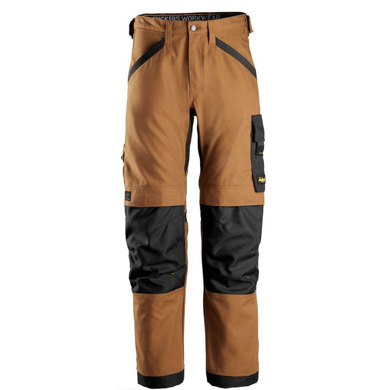 Snickers 6324 AllroundWork, Canvas+ Stretch Work Trousers+ Brown - Business & Industrial > Work Safety Protective Gear KNEE PAD TROUSERS