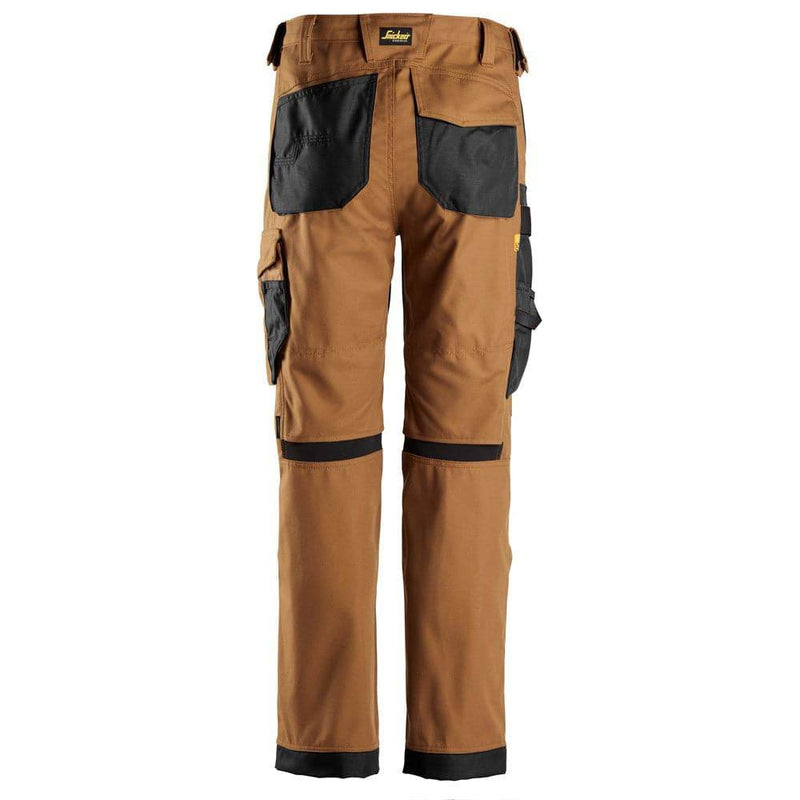 Snickers 6324 AllroundWork, Canvas+ Stretch Work Trousers+ Brown - Business & Industrial > Work Safety Protective Gear KNEE PAD TROUSERS