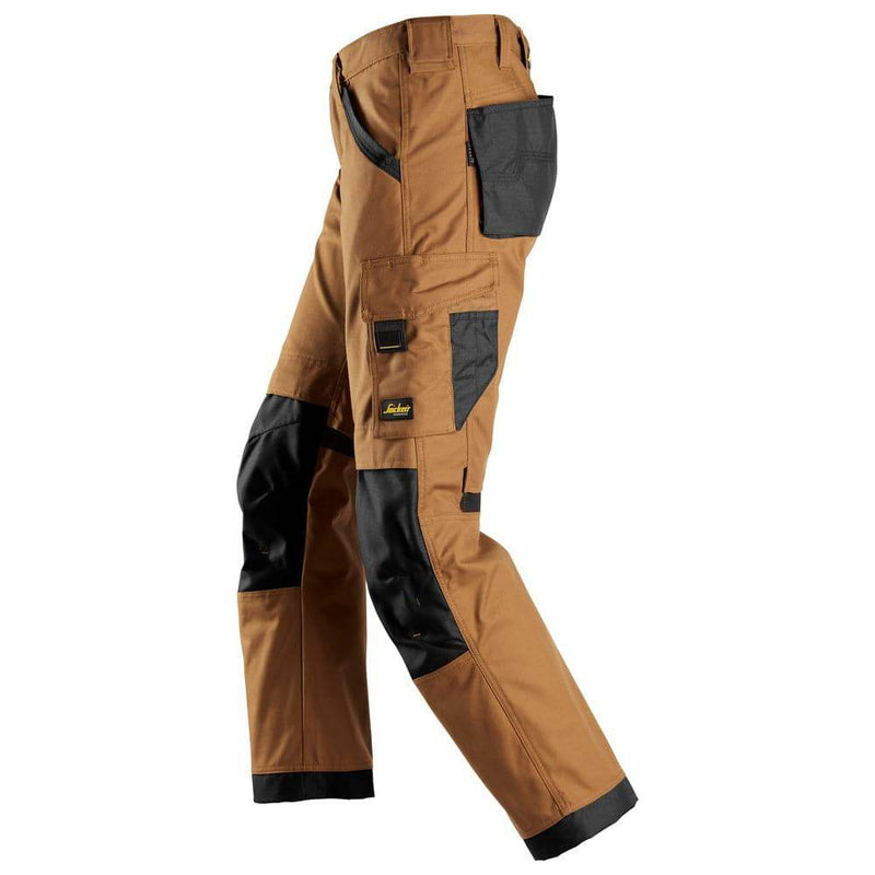 Snickers 6324 AllroundWork, Canvas+ Stretch Work Trousers+ Brown - Business & Industrial > Work Safety Protective Gear KNEE PAD TROUSERS