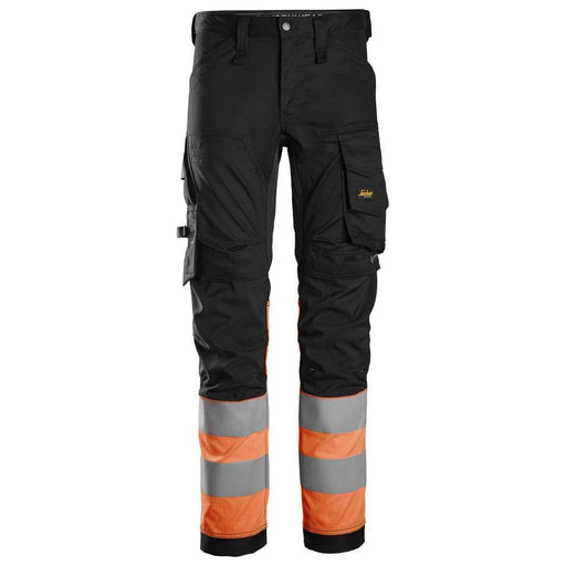 Snickers 6334 High-Vis Class 1 Stretch Trousers - HI-VIS TROUSERS