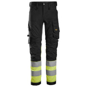 Snickers 6334 High-Vis Class 1 Stretch Trousers - HI-VIS TROUSERS