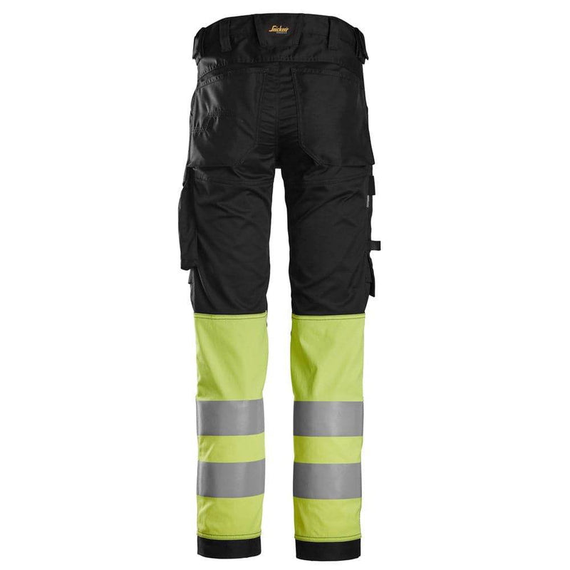 Snickers 6334 High-Vis Class 1 Stretch Trousers - HI-VIS TROUSERS