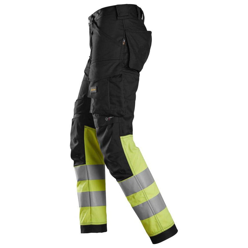 Snickers 6334 High-Vis Class 1 Stretch Trousers - HI-VIS TROUSERS
