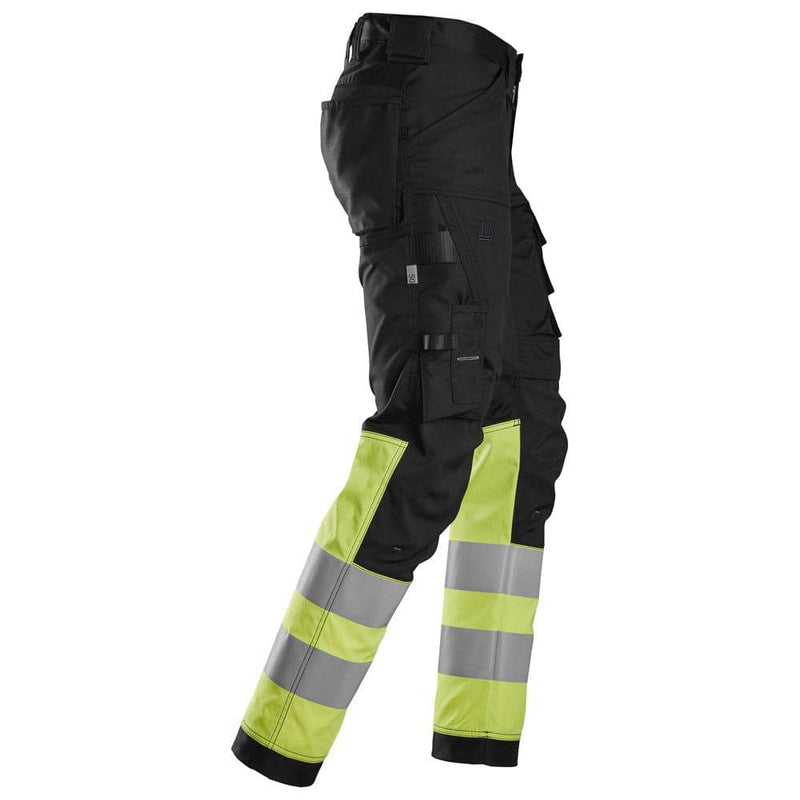 Snickers 6334 High-Vis Class 1 Stretch Trousers - HI-VIS TROUSERS